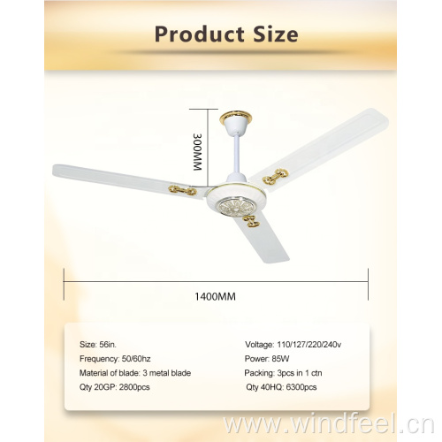 Modern Air Cooling 56inch Electrical Ceiling Fan